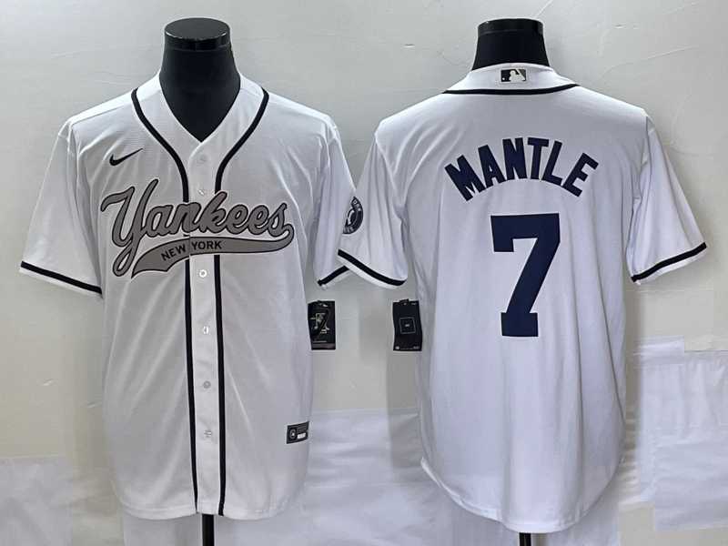 Men's New York Yankees #7 Mickey Mantle White With Patch Cool Base Stitched Baseball Jersey,We sell and wholesale Men's New York Yankees #7 Mickey Mantle White With Patch Cool Base Stitched Baseball Jersey on line form chian!