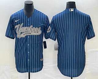 Men's New York Yankees Big Logo Navy Blue Pinstripe Cool Base Stitched Baseball Jersey,We sell and wholesale Men's New York Yankees Big Logo Navy Blue Pinstripe Cool Base Stitched Baseball Jersey on line form chian!