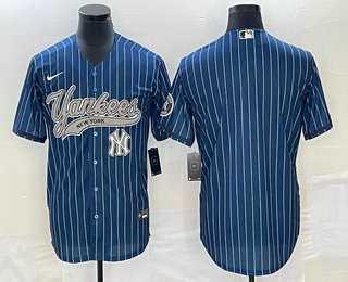 Men's New York Yankees Big Logo Navy Blue Pinstripe Cool Base Stitched Baseball Jerseys,We sell and wholesale Men's New York Yankees Big Logo Navy Blue Pinstripe Cool Base Stitched Baseball Jerseys on line form chian!