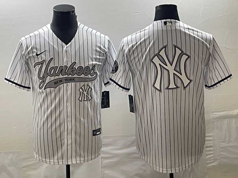 Men's New York Yankees Big Logo White Pinstripe Cool Base Stitched Baseball Jersey,We sell and wholesale Men's New York Yankees Big Logo White Pinstripe Cool Base Stitched Baseball Jersey on line form chian!