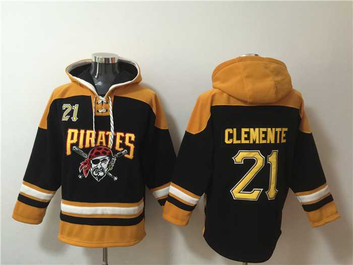 Men's Pittsburgh Pirates #21 Roberto Clemente Ageless Must-Have Lace-Up Pullover Hoodie,We sell and wholesale Men's Pittsburgh Pirates #21 Roberto Clemente Ageless Must-Have Lace-Up Pullover Hoodie on line form chian!