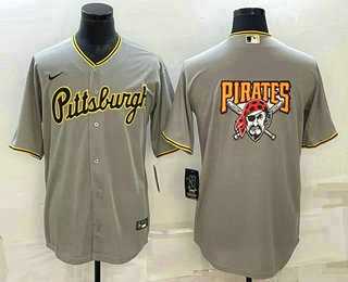 Men's Pittsburgh Pirates Big Logo Grey Stitched MLB Cool Base Nike Jersey,We sell and wholesale Men's Pittsburgh Pirates Big Logo Grey Stitched MLB Cool Base Nike Jersey on line form chian!