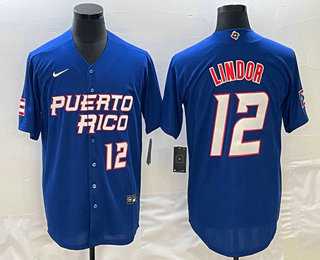 Men's Puerto Rico Baseball #12 Francisco Lindor Number 2023 Royal World Classic Stitched Jersey,We sell and wholesale Men's Puerto Rico Baseball #12 Francisco Lindor Number 2023 Royal World Classic Stitched Jersey on line form chian!