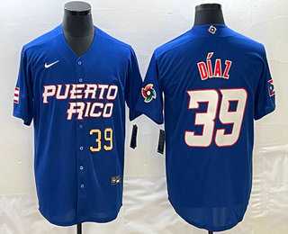 Men's Puerto Rico Baseball #39 Edwin Diaz Number 2023 Blue World Baseball Classic Stitched Jersey,We sell and wholesale Men's Puerto Rico Baseball #39 Edwin Diaz Number 2023 Blue World Baseball Classic Stitched Jersey on line form chian!