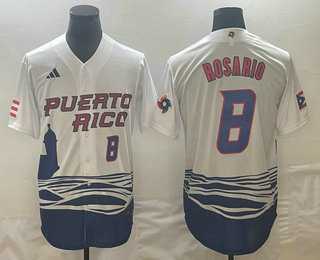 Men's Puerto Rico Baseball #8 Eddie Rosario Number 2023 White World Classic Stitched Jerseys,We sell and wholesale Men's Puerto Rico Baseball #8 Eddie Rosario Number 2023 White World Classic Stitched Jerseys on line form chian!