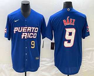Men's Puerto Rico Baseball #9 Javier Baez Number 2023 Blue World Baseball Classic Stitched Jersey,We sell and wholesale Men's Puerto Rico Baseball #9 Javier Baez Number 2023 Blue World Baseball Classic Stitched Jersey on line form chian!