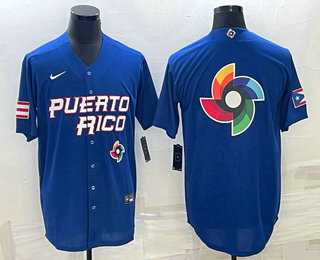 Men's Puerto Rico Baseball 2023 Royal World Big Logo With Patch Classic Stitched Jersey,We sell and wholesale Men's Puerto Rico Baseball 2023 Royal World Big Logo With Patch Classic Stitched Jersey on line form chian!