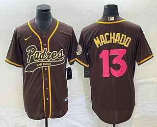 Men's San Diego Padres #13 Manny Machado Brown NEW 2023 City Connect Cool Base Stitched Jersey,We sell and wholesale Men's San Diego Padres #13 Manny Machado Brown NEW 2023 City Connect Cool Base Stitched Jersey on line form chian!