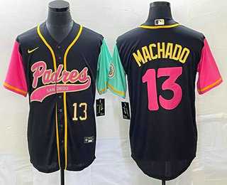Men's San Diego Padres #13 Manny Machado Number Black NEW 2023 City Connect Cool Base Stitched Jersey,We sell and wholesale Men's San Diego Padres #13 Manny Machado Number Black NEW 2023 City Connect Cool Base Stitched Jersey on line form chian!
