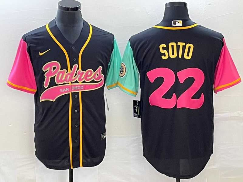 Men's San Diego Padres #22 Juan Soto Black NEW 2023 City Connect Cool Base Stitched Jerseys,We sell and wholesale Men's San Diego Padres #22 Juan Soto Black NEW 2023 City Connect Cool Base Stitched Jerseys on line form chian!