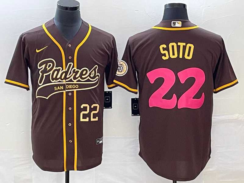Men's San Diego Padres #22 Juan Soto Number Brown NEW 2023 City Connect Cool Base Stitched Jersey,We sell and wholesale Men's San Diego Padres #22 Juan Soto Number Brown NEW 2023 City Connect Cool Base Stitched Jersey on line form chian!