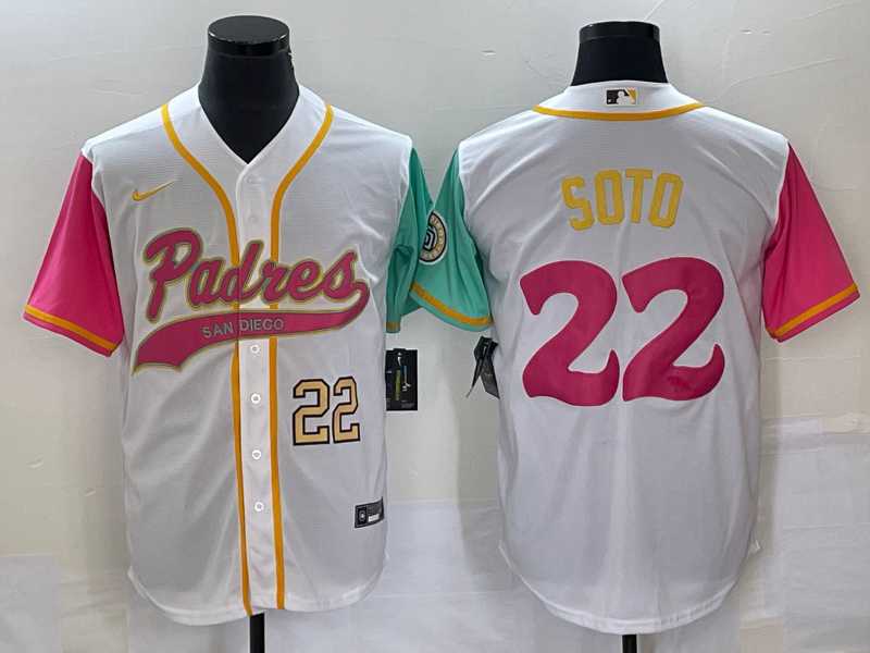 Men's San Diego Padres #22 Juan Soto Number White NEW 2023 City Connect Cool Base Stitched Jersey,We sell and wholesale Men's San Diego Padres #22 Juan Soto Number White NEW 2023 City Connect Cool Base Stitched Jersey on line form chian!