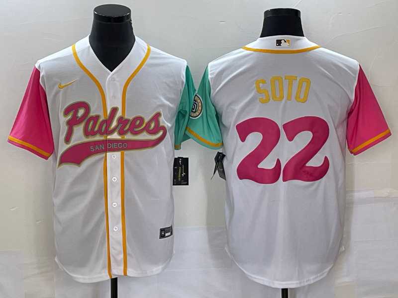 Men's San Diego Padres #22 Juan Soto White NEW 2023 City Connect Cool Base Stitched Jersey,We sell and wholesale Men's San Diego Padres #22 Juan Soto White NEW 2023 City Connect Cool Base Stitched Jersey on line form chian!