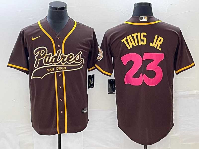 Men's San Diego Padres #23 Fernando Tatis Jr Brown NEW 2023 City Connect Cool Base Stitched Jersey,We sell and wholesale Men's San Diego Padres #23 Fernando Tatis Jr Brown NEW 2023 City Connect Cool Base Stitched Jersey on line form chian!