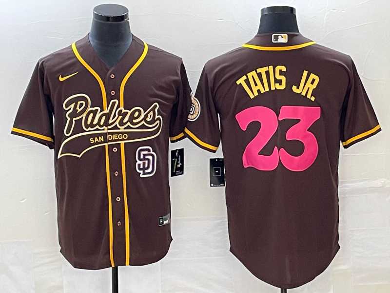 Men's San Diego Padres #23 Fernando Tatis Jr Brown NEW 2023 City Connect Cool Base Stitched Jerseys,We sell and wholesale Men's San Diego Padres #23 Fernando Tatis Jr Brown NEW 2023 City Connect Cool Base Stitched Jerseys on line form chian!