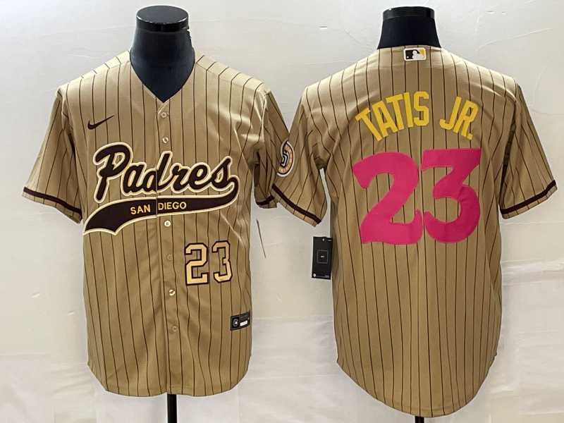 Men's San Diego Padres #23 Fernando Tatis Jr Number Tan NEW 2023 City Connect Cool Base Stitched Jersey,We sell and wholesale Men's San Diego Padres #23 Fernando Tatis Jr Number Tan NEW 2023 City Connect Cool Base Stitched Jersey on line form chian!