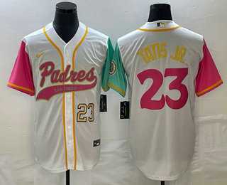 Men's San Diego Padres #23 Fernando Tatis Jr Number White NEW 2023 City Connect Cool Base Stitched Jersey,We sell and wholesale Men's San Diego Padres #23 Fernando Tatis Jr Number White NEW 2023 City Connect Cool Base Stitched Jersey on line form chian!