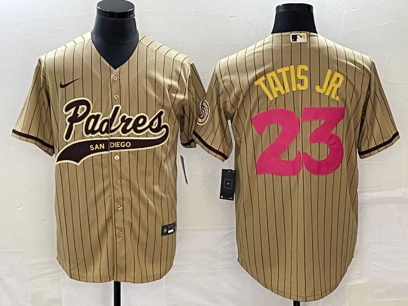 Men's San Diego Padres #23 Fernando Tatis Jr Tan NEW 2023 City Connect Cool Base Stitched Jersey,We sell and wholesale Men's San Diego Padres #23 Fernando Tatis Jr Tan NEW 2023 City Connect Cool Base Stitched Jersey on line form chian!