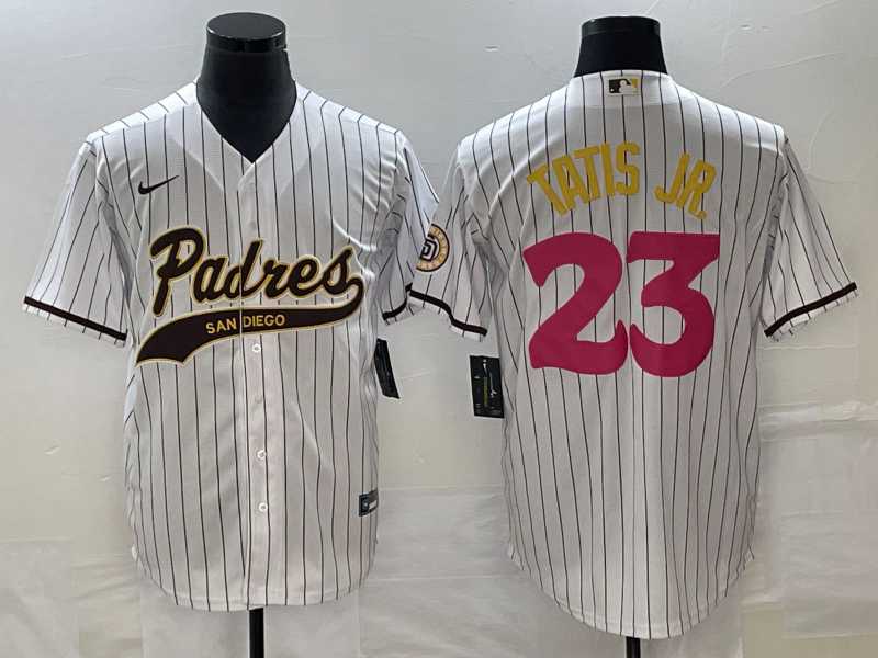 Men's San Diego Padres #23 Fernando Tatis Jr White NEW 2023 City Connect Cool Base Stitched MLB Jersey,We sell and wholesale Men's San Diego Padres #23 Fernando Tatis Jr White NEW 2023 City Connect Cool Base Stitched MLB Jersey on line form chian!