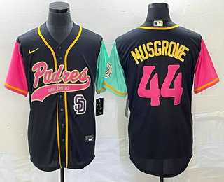 Men's San Diego Padres #44 Joe Musgrove Black NEW 2023 City Connect Cool Base Stitched Jersey,We sell and wholesale Men's San Diego Padres #44 Joe Musgrove Black NEW 2023 City Connect Cool Base Stitched Jersey on line form chian!