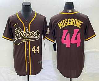 Men's San Diego Padres #44 Joe Musgrove Number Brown NEW 2023 City Connect Cool Base Stitched Jersey,We sell and wholesale Men's San Diego Padres #44 Joe Musgrove Number Brown NEW 2023 City Connect Cool Base Stitched Jersey on line form chian!