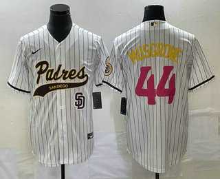 Men's San Diego Padres #44 Joe Musgrove White Pinstripe 2023 City Connect Cool Base Stitched Jersey,We sell and wholesale Men's San Diego Padres #44 Joe Musgrove White Pinstripe 2023 City Connect Cool Base Stitched Jersey on line form chian!