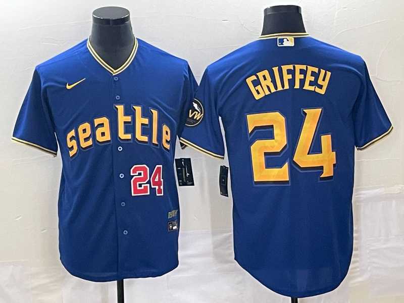 Men's Seattle Mariners #24 Ken Griffey Number Blue 2023 City Connect Cool Base Stitched Jerseys,We sell and wholesale Men's Seattle Mariners #24 Ken Griffey Number Blue 2023 City Connect Cool Base Stitched Jerseys on line form chian!