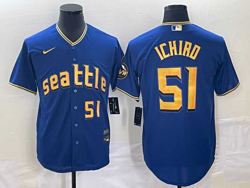 Men's Seattle Mariners #51 Ichiro Suzuki Number Blue 2023 City Connect Cool Base Stitched Jersey,We sell and wholesale Men's Seattle Mariners #51 Ichiro Suzuki Number Blue 2023 City Connect Cool Base Stitched Jersey on line form chian!