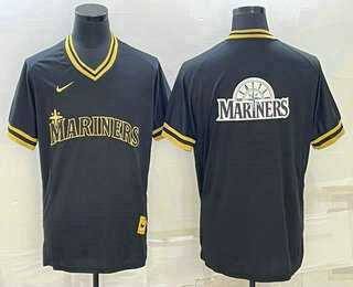 Men's Seattle Mariners Big Logo Black Gold Nike Cooperstown Legend V Neck Jersey,We sell and wholesale Men's Seattle Mariners Big Logo Black Gold Nike Cooperstown Legend V Neck Jersey on line form chian!