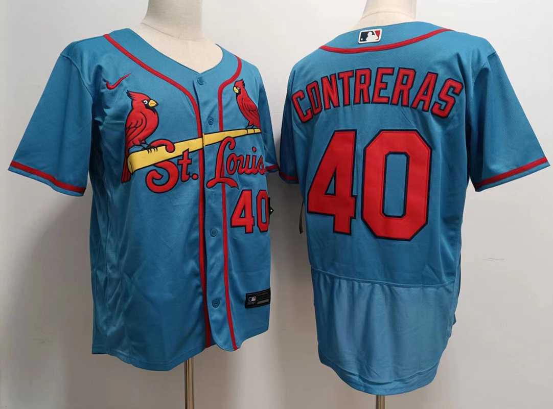 Men's St Louis Cardinals #40 Willson Contreras Blue Stitched MLB Flex Base Nike Jersey,We sell and wholesale Men's St Louis Cardinals #40 Willson Contreras Blue Stitched MLB Flex Base Nike Jersey on line form chian!