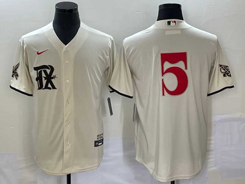Men's Texas Rangers #5 Corey Seager Cream 2023 City Connect Cool Base Stitched Jersey,We sell and wholesale Men's Texas Rangers #5 Corey Seager Cream 2023 City Connect Cool Base Stitched Jersey on line form chian!