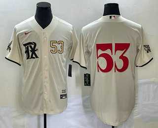 Men's Texas Rangers #53 Adolis Garcia Number Cream 2023 City Connect Cool Base Stitched Jerseys,We sell and wholesale Men's Texas Rangers #53 Adolis Garcia Number Cream 2023 City Connect Cool Base Stitched Jerseys on line form chian!