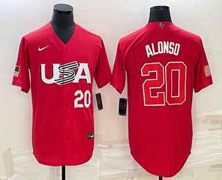 Men's USA Baseball #20 Pete Alonso Number 2023 Red World Classic Stitched Jersey,We sell and wholesale Men's USA Baseball #20 Pete Alonso Number 2023 Red World Classic Stitched Jersey on line form chian!