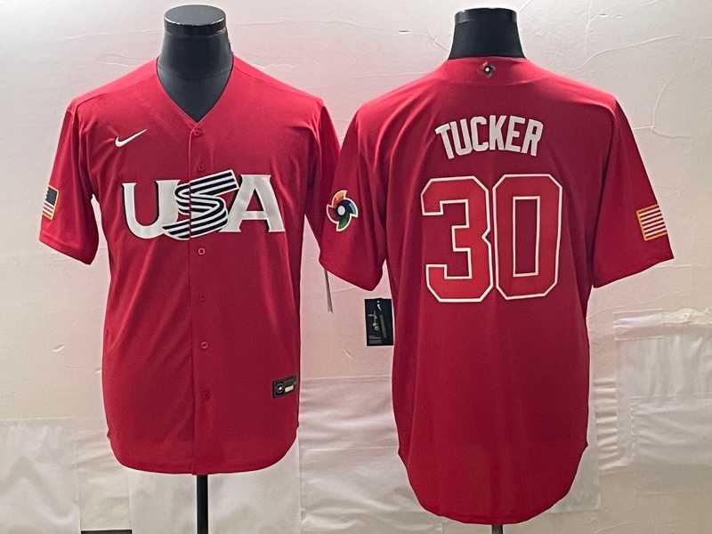 Men's USA Baseball #30 Kyle Tucker 2023 Red World Classic With Patch Stitched Jersey,We sell and wholesale Men's USA Baseball #30 Kyle Tucker 2023 Red World Classic With Patch Stitched Jersey on line form chian!