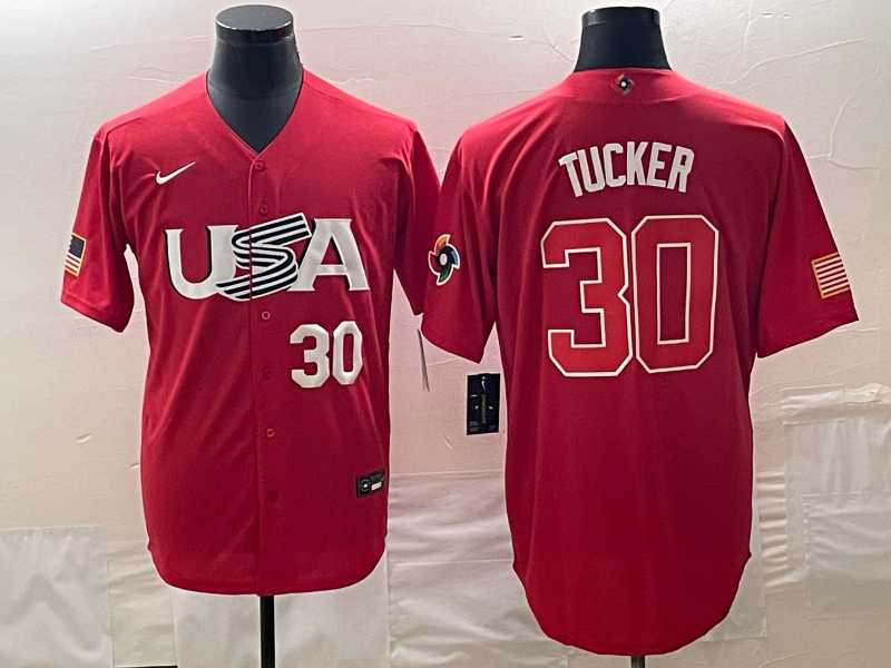 Men's USA Baseball #30 Kyle Tucker Number 2023 Red World Classic With Patch Stitched Jersey2,We sell and wholesale Men's USA Baseball #30 Kyle Tucker Number 2023 Red World Classic With Patch Stitched Jersey2 on line form chian!