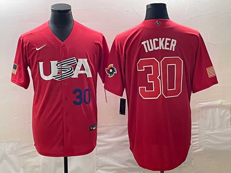 Men's USA Baseball #30 Kyle Tucker Number 2023 Red World Classic With Patch Stitched Jerseys,We sell and wholesale Men's USA Baseball #30 Kyle Tucker Number 2023 Red World Classic With Patch Stitched Jerseys on line form chian!