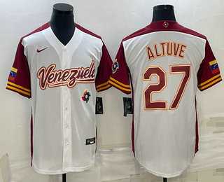 Men's Venezuela Baseball #27 Jose Altuve 2023 White World Baseball Classic Stitched Jersey,We sell and wholesale Men's Venezuela Baseball #27 Jose Altuve 2023 White World Baseball Classic Stitched Jersey on line form chian!