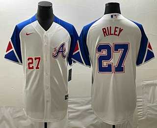 Mens Atlanta Braves #27 Austin Riley Number White 2023 City Connect Cool Base Stitched Jersey,We sell and wholesale Mens Atlanta Braves #27 Austin Riley Number White 2023 City Connect Cool Base Stitched Jersey on line form chian!