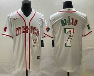 Mens Mexico Baseball #7 Julio Urias Number 2023 White World Baseball Classic Stitched Jersey,We sell and wholesale Mens Mexico Baseball #7 Julio Urias Number 2023 White World Baseball Classic Stitched Jersey on line form chian!