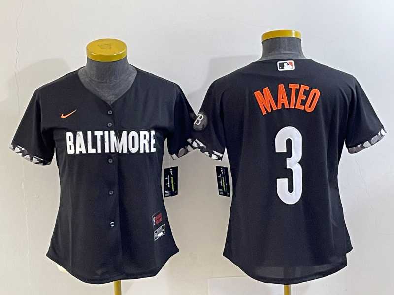Women's Baltimore Orioles #3 Jorge Mateo Black 2023 City Connect Cool Base Stitched Jerseys,We sell and wholesale Women's Baltimore Orioles #3 Jorge Mateo Black 2023 City Connect Cool Base Stitched Jerseys on line form chian!