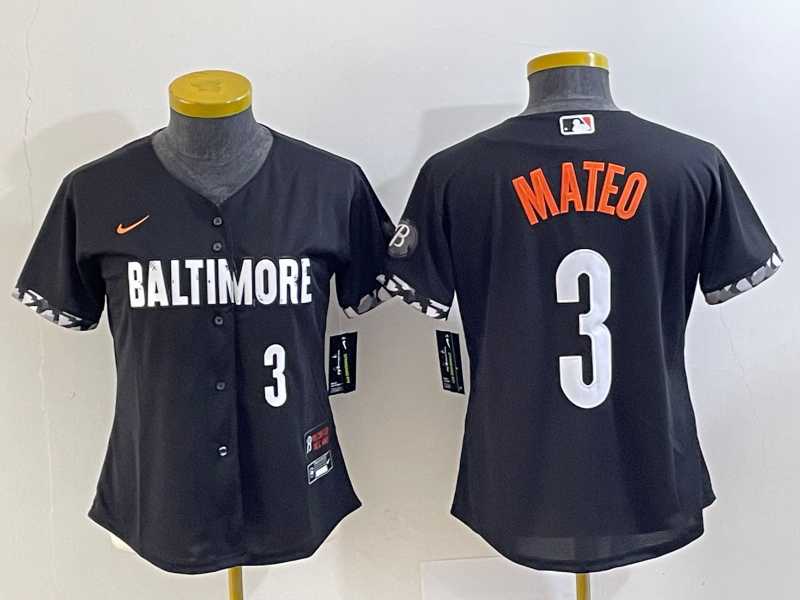 Women's Baltimore Orioles #3 Jorge Mateo Number Black 2023 City Connect Cool Base Stitched Jersey,We sell and wholesale Women's Baltimore Orioles #3 Jorge Mateo Number Black 2023 City Connect Cool Base Stitched Jersey on line form chian!