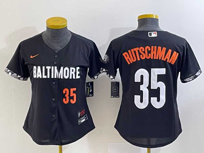 Women's Baltimore Orioles #35 Adley Rutschman Number Black 2023 City Connect Cool Base Jerseys,We sell and wholesale Women's Baltimore Orioles #35 Adley Rutschman Number Black 2023 City Connect Cool Base Jerseys on line form chian!