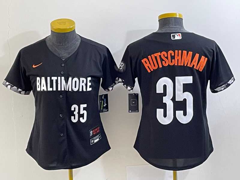 Women's Baltimore Orioles #35 Adley Rutschman Number Black 2023 City Connect Cool Base Stitched Jerseys,We sell and wholesale Women's Baltimore Orioles #35 Adley Rutschman Number Black 2023 City Connect Cool Base Stitched Jerseys on line form chian!