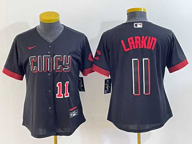 Women's Cincinnati Reds #11 Barry Larkin Number Black 2023 City Connect Cool Base Stitched Jerseys,We sell and wholesale Women's Cincinnati Reds #11 Barry Larkin Number Black 2023 City Connect Cool Base Stitched Jerseys on line form chian!