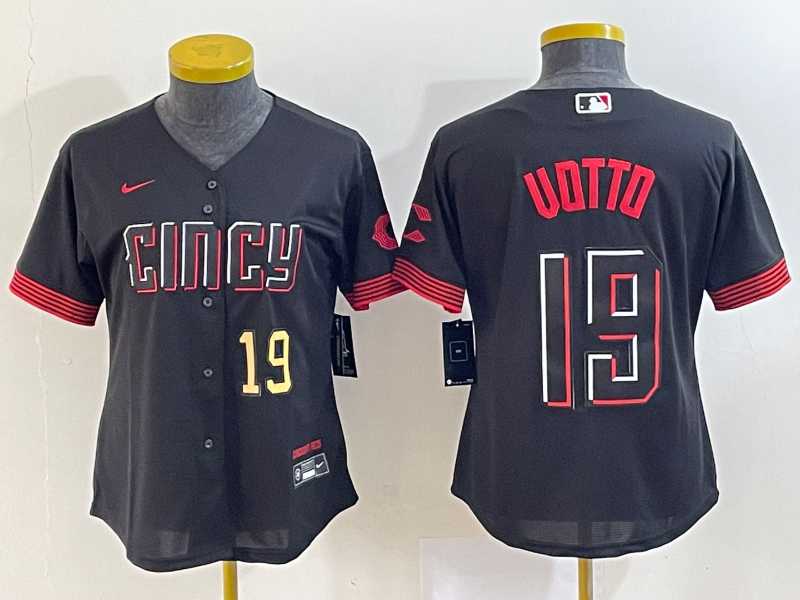 Women's Cincinnati Reds #19 Joey Votto Number Black 2023 City Connect Cool Base Stitched Jersey,We sell and wholesale Women's Cincinnati Reds #19 Joey Votto Number Black 2023 City Connect Cool Base Stitched Jersey on line form chian!