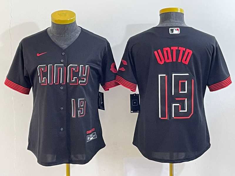 Women's Cincinnati Reds #19 Joey Votto Number Black 2023 City Connect Cool Base Stitched Jerseys,We sell and wholesale Women's Cincinnati Reds #19 Joey Votto Number Black 2023 City Connect Cool Base Stitched Jerseys on line form chian!