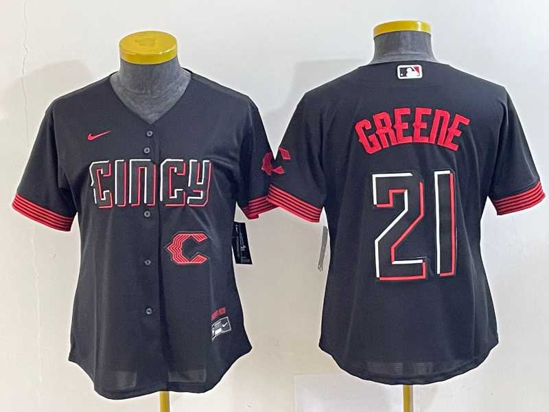 Women's Cincinnati Reds #21 Hunter Greene Black 2023 City Connect Cool Base Stitched Jersey,We sell and wholesale Women's Cincinnati Reds #21 Hunter Greene Black 2023 City Connect Cool Base Stitched Jersey on line form chian!