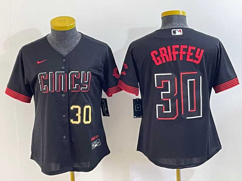 Women's Cincinnati Reds #30 Ken Griffey Jr Number Black 2023 City Connect Cool Base Stitched Jerseys,We sell and wholesale Women's Cincinnati Reds #30 Ken Griffey Jr Number Black 2023 City Connect Cool Base Stitched Jerseys on line form chian!