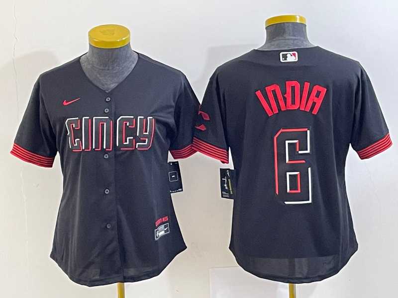 Women's Cincinnati Reds #6 Jonathan India Black 2023 City Connect Cool Base Stitched Jerseys,We sell and wholesale Women's Cincinnati Reds #6 Jonathan India Black 2023 City Connect Cool Base Stitched Jerseys on line form chian!