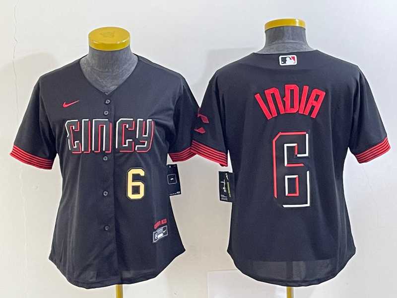 Women's Cincinnati Reds #6 Jonathan India Number Black 2023 City Connect Cool Base Stitched Jersey,We sell and wholesale Women's Cincinnati Reds #6 Jonathan India Number Black 2023 City Connect Cool Base Stitched Jersey on line form chian!